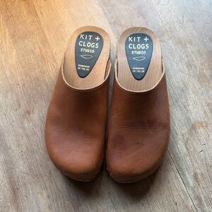 Kit + Clogs Studio Brown Leather Clogs